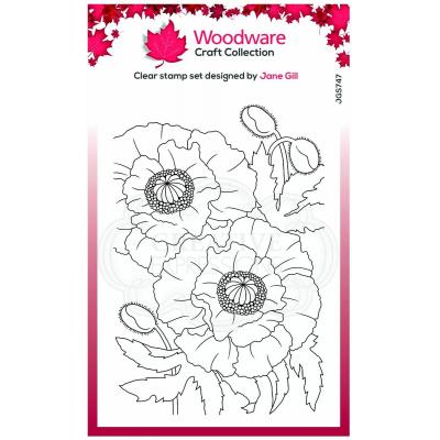 Creative Expressions Woodware Clear Stamp - Poppies